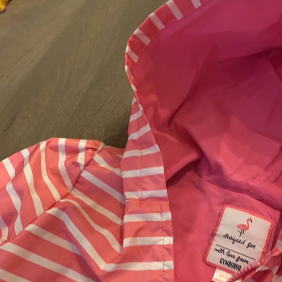 Gymboree Pink Stripe Rain jacket - Picture 3 of 5